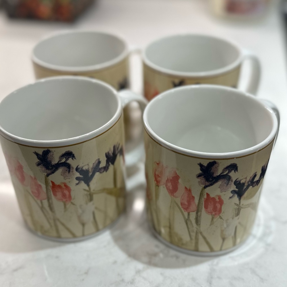 Set of 4 Sakura “Paradise” by Cheri Blum Coffee Mugs. 12 oz each. - Picture 5 of 5